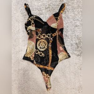 Sheer Mesh Thong Body Suit